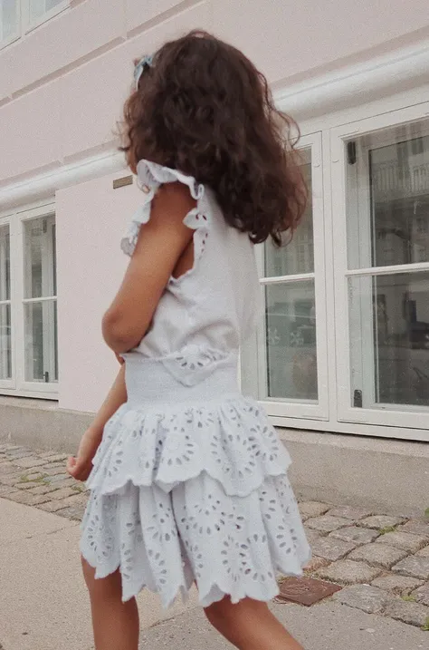 Dievčenská bavlnená sukňa Konges Sløjd mini, áčkový strih