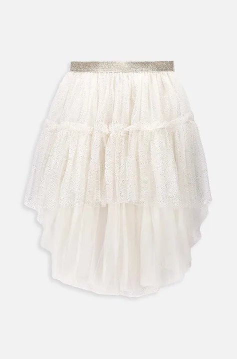 Dievčenská sukňa Coccodrillo béžová farba, midi, áčkový strih