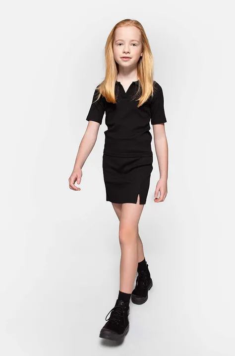 Dievčenská sukňa Coccodrillo čierna farba, mini, puzdrová