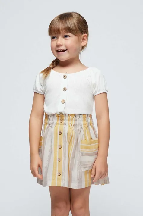 Mayoral spódnica dziecięca kolor żółty mini rozkloszowana