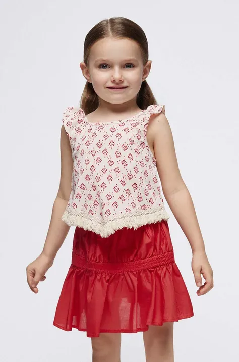 Dječje pamučna haljina Mayoral boja: ljubičasta, mini, širi se prema dolje