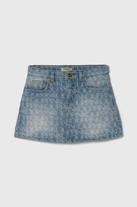 Pinko Up spódnica jeansowa dziecięca kolor niebieski mini prosta