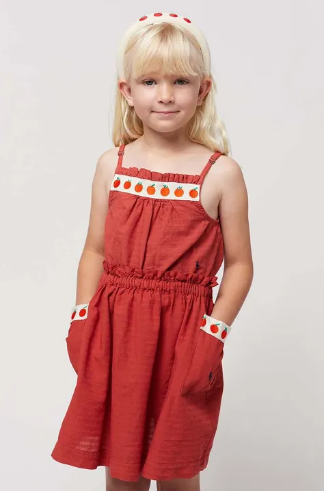 Dětská bavlněná sukně Bobo Choses vínová barva, mini