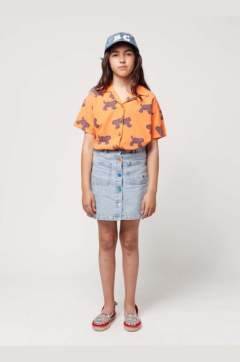 Bobo Choses spódnica jeansowa dziecięca kolor niebieski mini prosta