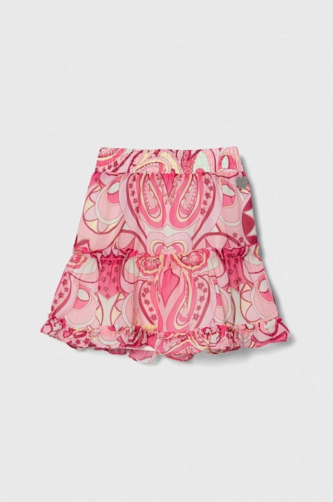 Детска пола Guess в лилаво къса разкроена