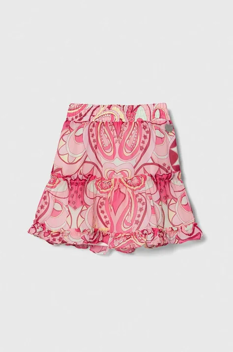 Guess spódnica dziecięca kolor fioletowy mini rozkloszowana