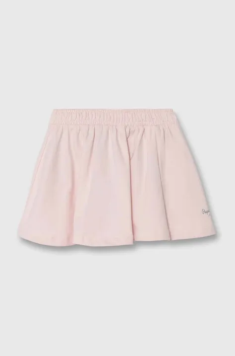 Детская хлопковая юбка Pepe Jeans NERY цвет розовый mini расклешённая
