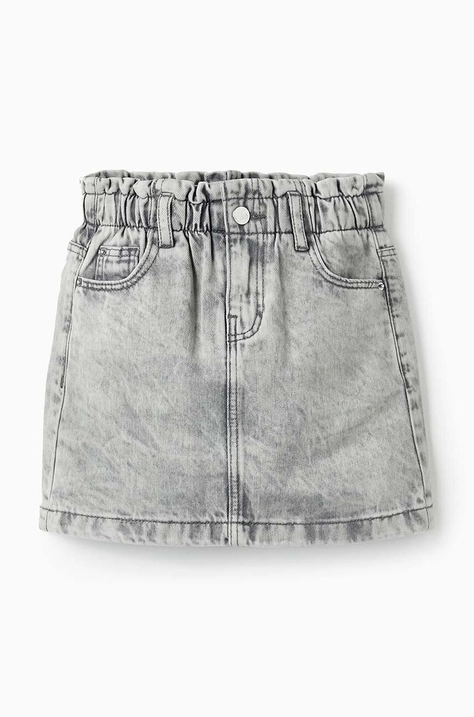 zippy fusta denim pentru copii culoarea gri, mini, drept