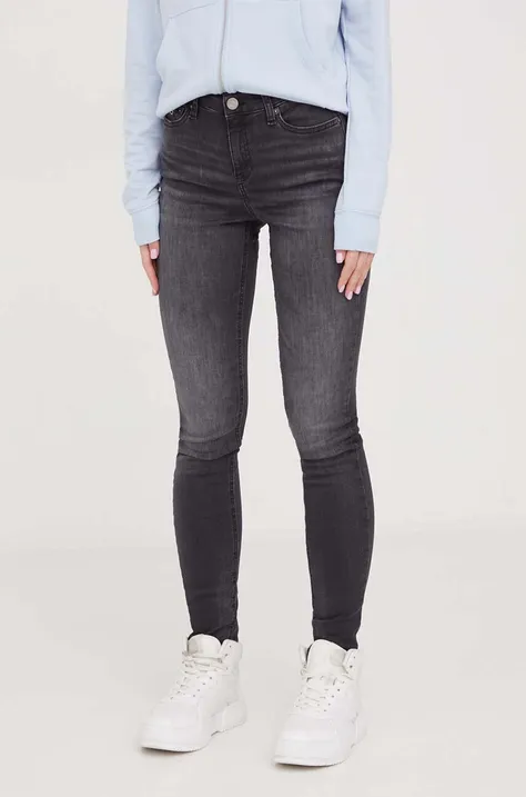 Τζιν παντελόνι Tommy Jeans Nora χρώμα: γκρι