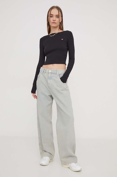 Tommy Jeans jeansy damskie kolor niebieski DW0DW16954