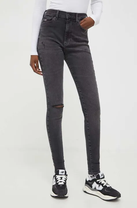 Tommy Jeans jeansy Sylvia damskie kolor szary DW0DW17169