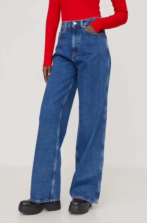 Tommy Jeans jeansy damskie kolor niebieski DW0DW17191
