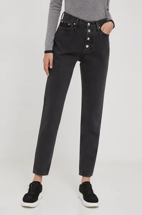 Traperice Calvin Klein Jeans za žene, visoki struk, J20J222150