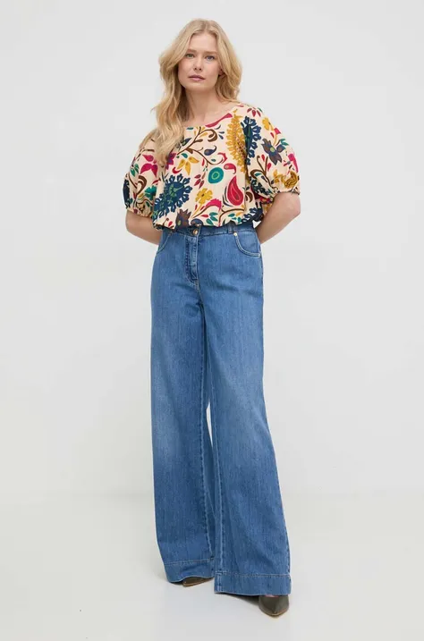 Luisa Spagnoli jeansy damskie kolor niebieski