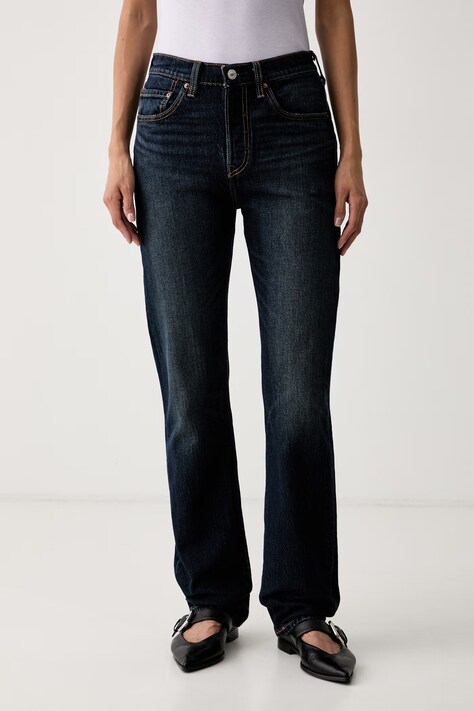 Levi's jeansy straight damskie 501® JEANS FOR WOMEN granatowe 12501