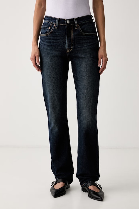 Levi's jeansy straight damskie 501® JEANS FOR WOMEN granatowe 12501