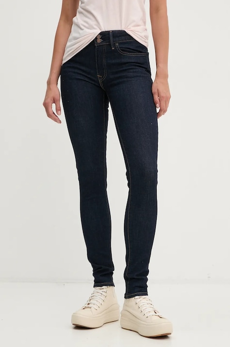 Levi's jeansi 711 DOUBLE BUTTON femei, culoarea albastru marin