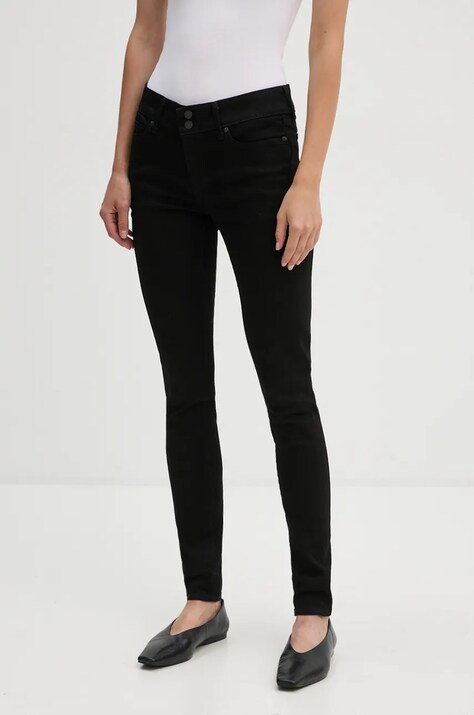 Levi's jeansi 711 DOUBLE BUTTON femei, culoarea negru