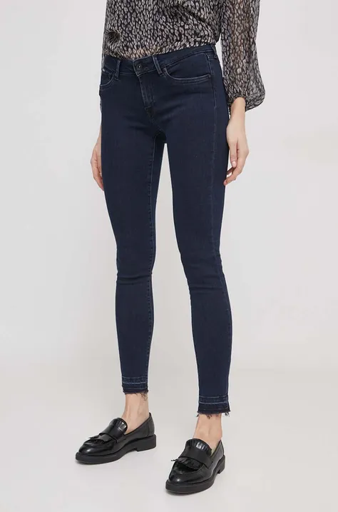Pepe Jeans jeansi femei, culoarea albastru marin