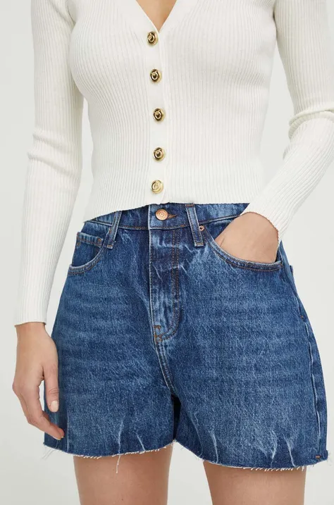 Armani Exchange pantaloni scurti jeans femei, neted, high waist