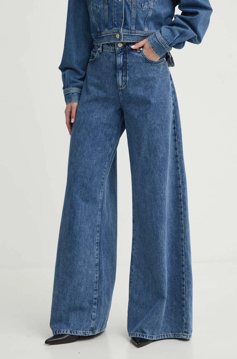 Rifle Moschino Jeans dámske, tmavomodrá farba