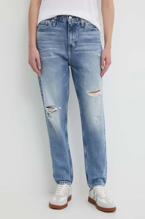 Traperice Calvin Klein Jeans za žene, visoki struk, J20J223310