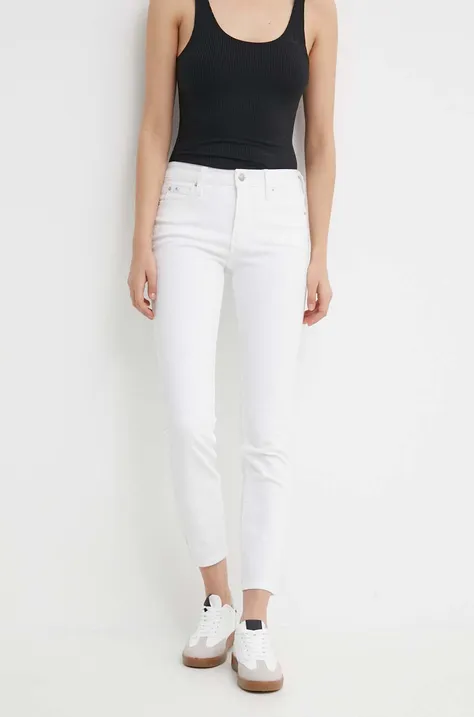Rifle Calvin Klein Jeans dámske,biela farba,J20J222778