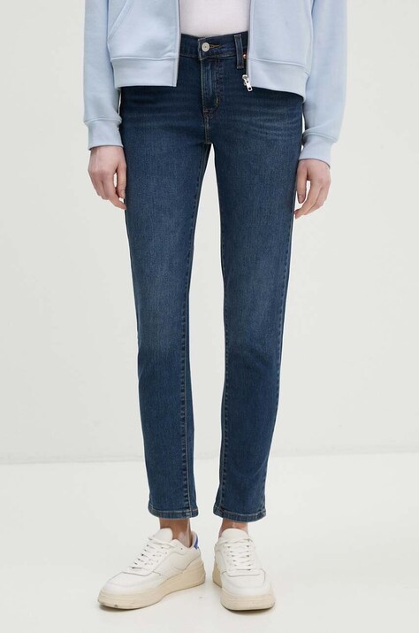Levi's jeansi MID RISE BOYFRIEND femei, culoarea albastru marin