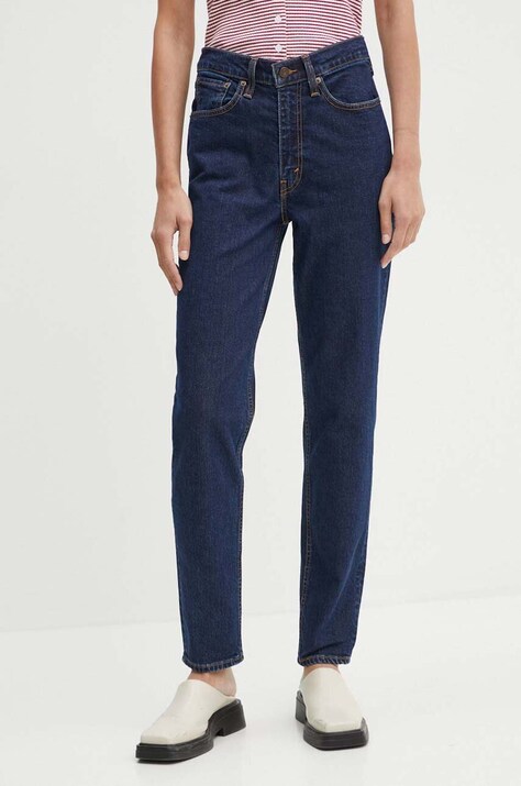 Rifle Levi's 80S MOM JEAN dámske, tmavomodrá farba
