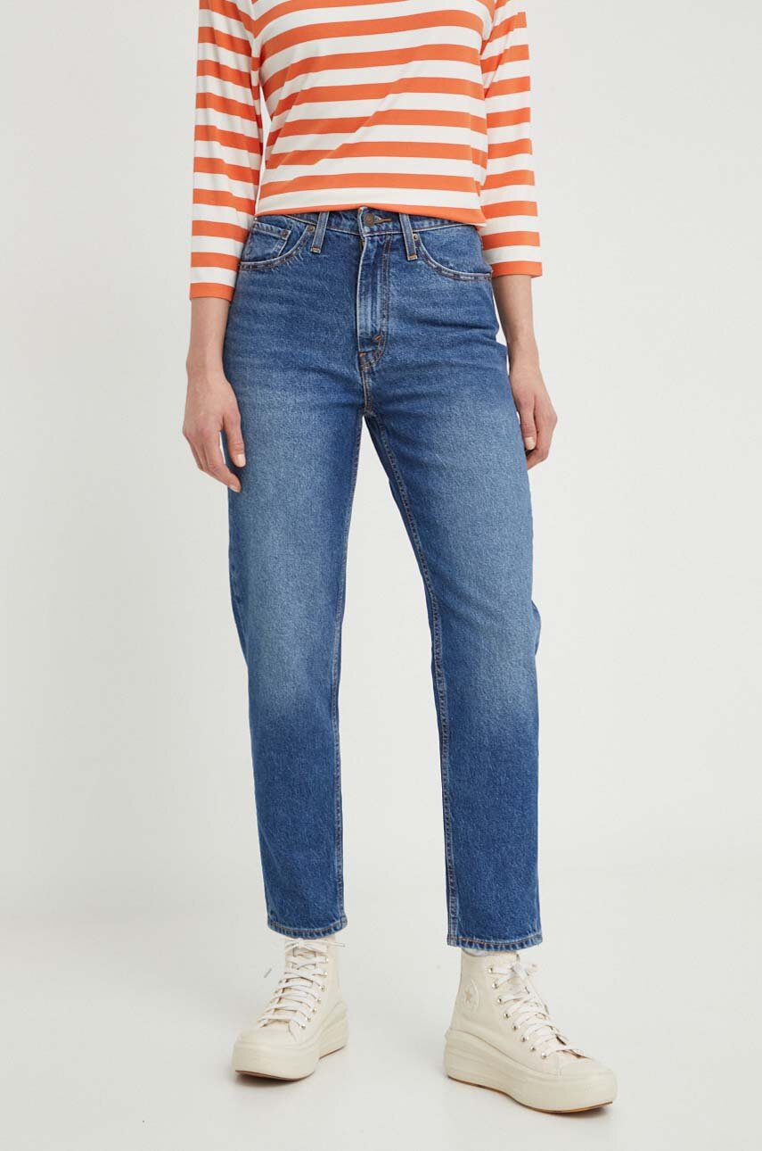 Levi's jeansy 80S MOM JEAN damskie kolor granatowy