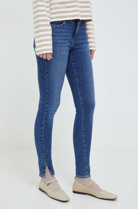 Levi's jeansi 720 SUPER SKINNY femei, culoarea albastru marin