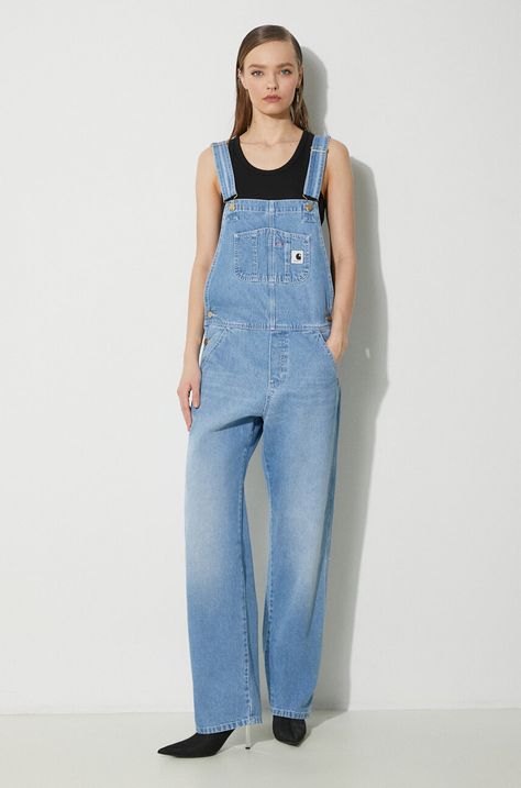 Carhartt WIP salopette di jeans Bib Overall Straight I033018.01ZO