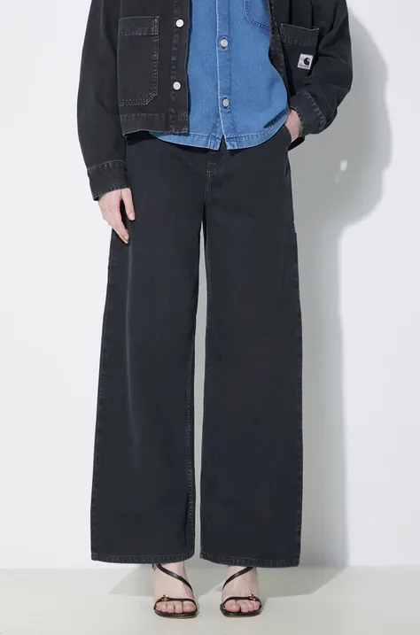Carhartt WIP jeansi Jens Pant femei, culoarea negru, I033142.894J