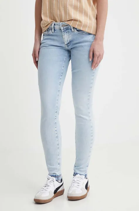 Tommy Jeans jeansy damskie kolor niebieski DW0DW17575