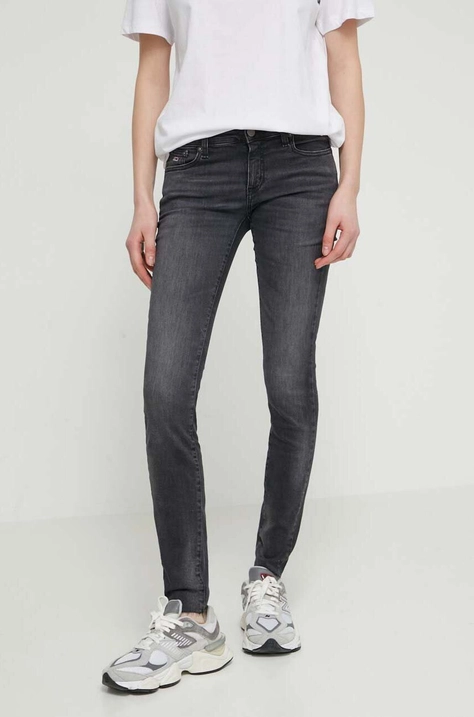 Τζιν παντελόνι Tommy Jeans Sophie χρώμα: γκρι, DW0DW17587