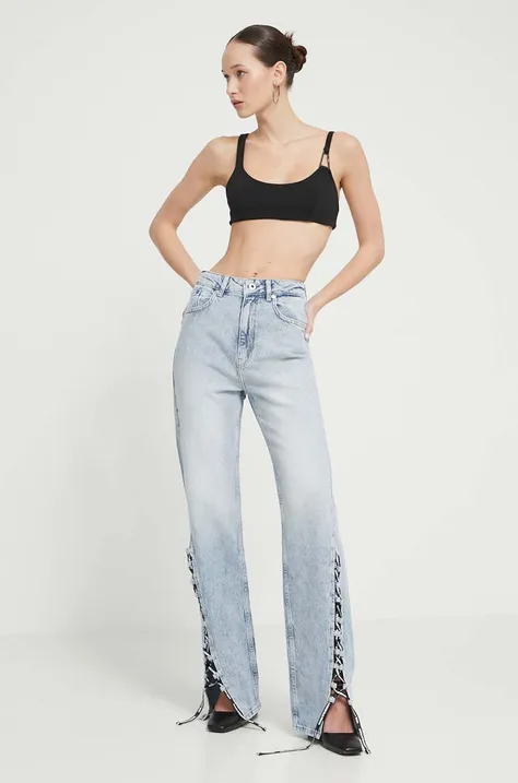 Traperice Karl Lagerfeld Jeans za žene, visoki struk