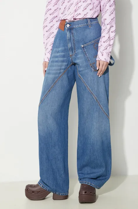Traperice JW Anderson Twisted Workwear Jeans za žene, visoki struk, DT0057.PG1164.804