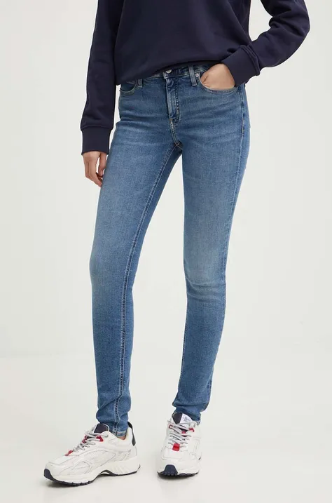Calvin Klein Jeans jeansy damskie kolor niebieski J20J221581