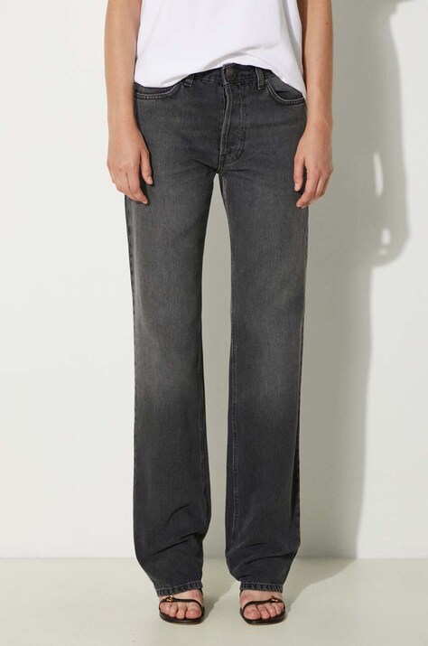 Džíny Fiorucci Faded Black Straight Fit Jeans dámské, high waist, W01FPDJE075DN01DN05