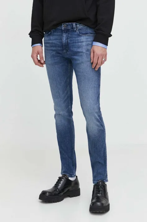 HUGO jeansy 734 męskie kolor niebieski