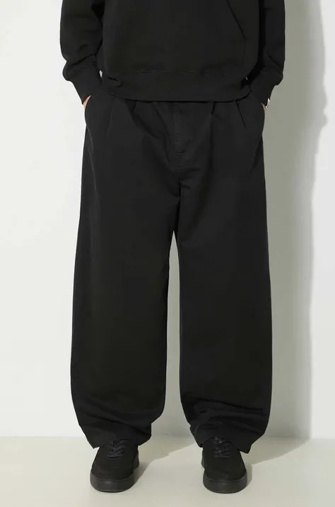 Bavlněné kalhoty Carhartt WIP Marv Pant černá barva, jednoduché, I033129.8906