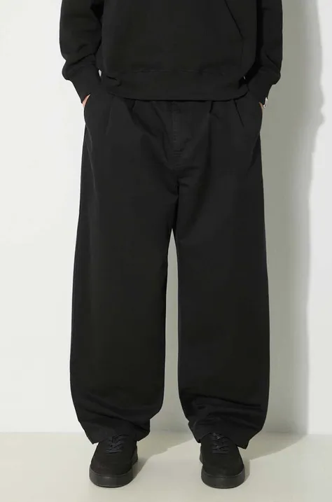 Хлопковые брюки Carhartt WIP Marv Pant цвет чёрный прямые I033129.8906