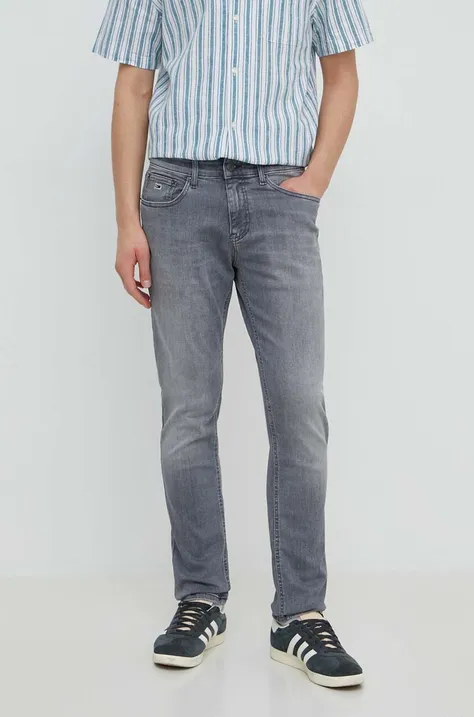 Džíny Tommy Jeans Scanton pánské, šedá barva, DM0DM18733