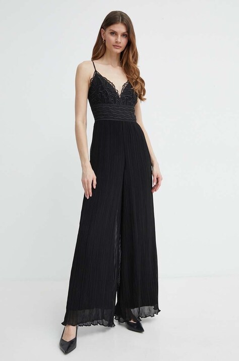 Комбинезон Guess AMIAH цвет чёрный острое декольте W4GD46 WFIJ0