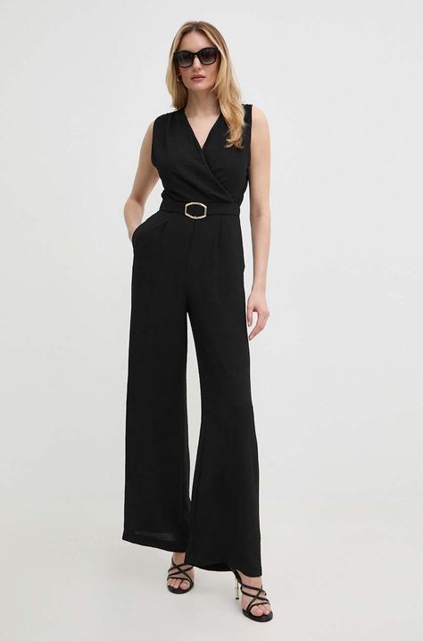 Комбинезон Morgan PILOU.F цвет чёрный острое декольте PILOU.F