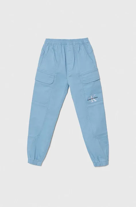 Dječje hlače Calvin Klein Jeans boja: smeđa, bez uzorka
