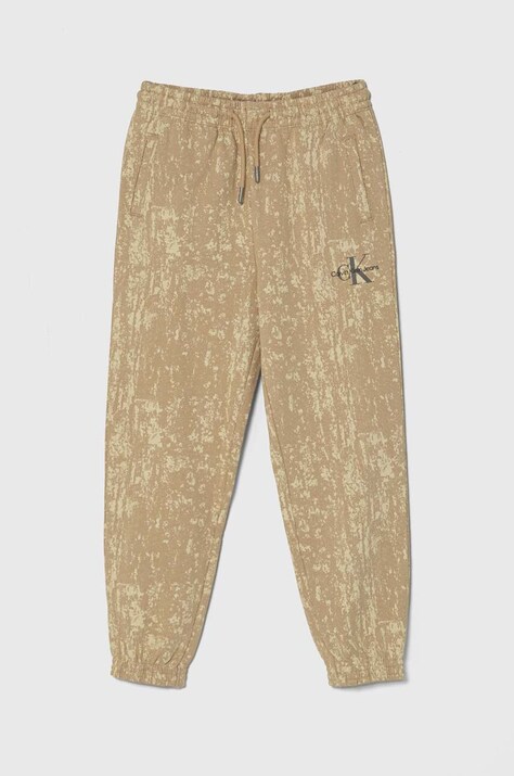 Calvin Klein Jeans pantaloni tuta in cotone bambino/a colore beige