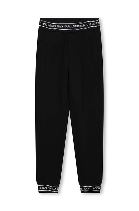 Karl Lagerfeld pantaloni de trening pentru copii culoarea negru, neted