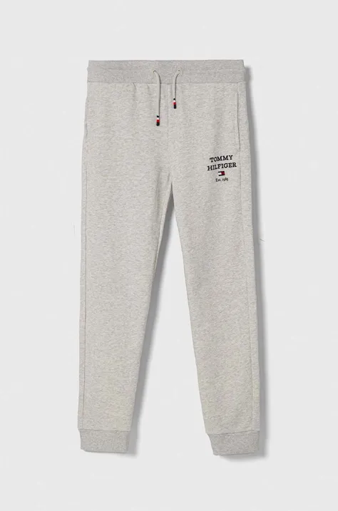 Дитячі спортивні штани Tommy Hilfiger колір сірий з принтом