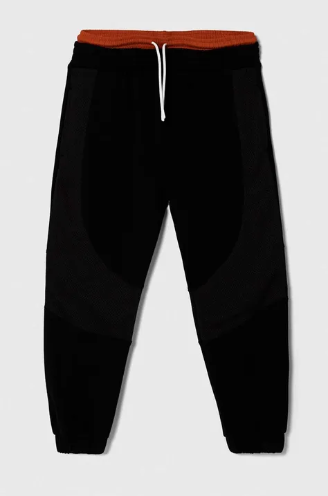 Παιδικό βαμβακερό παντελόνι Sisley χρώμα: μαύρο